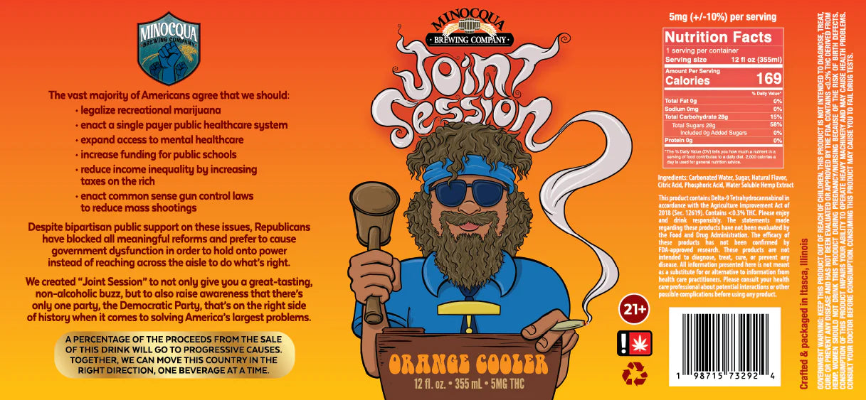 Joint Session THC Orange Cooler (5mg), 12oz 4pk